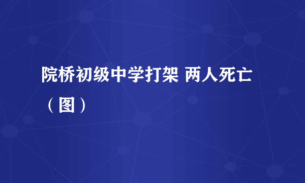 院桥初级中学打架 两人死亡（图）