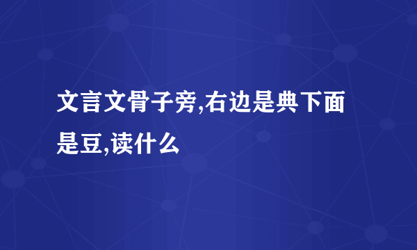 文言文骨子旁,右边是典下面是豆,读什么