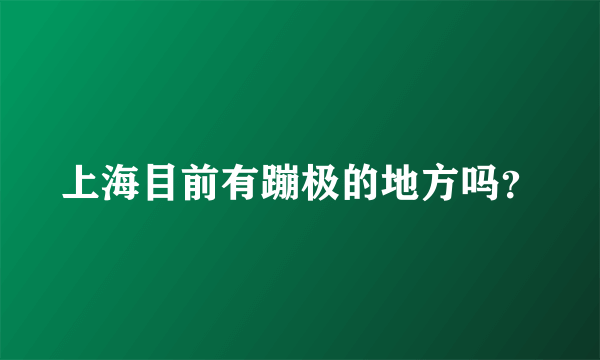 上海目前有蹦极的地方吗？