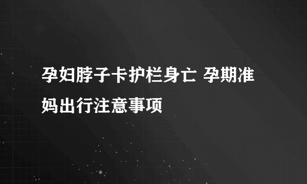 孕妇脖子卡护栏身亡 孕期准妈出行注意事项