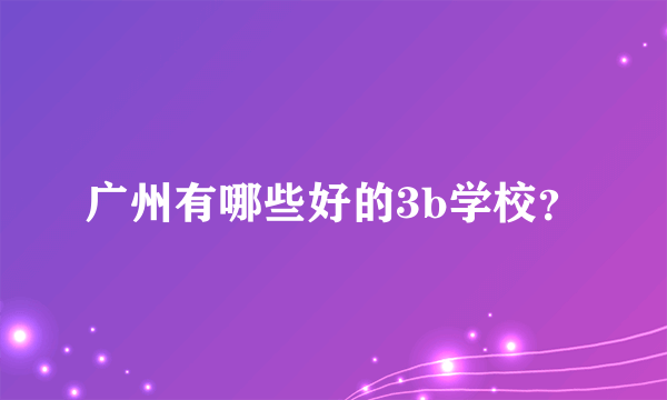 广州有哪些好的3b学校？