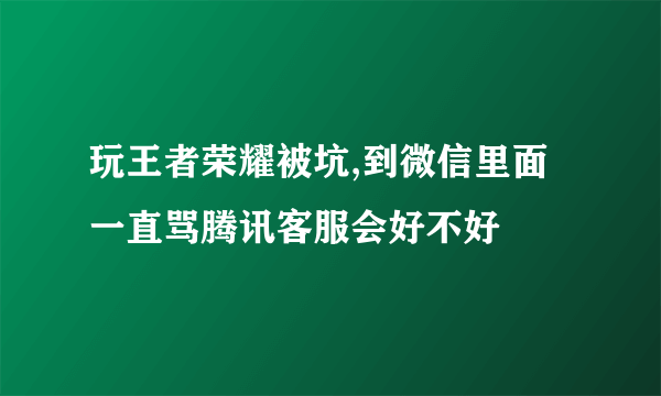 玩王者荣耀被坑,到微信里面一直骂腾讯客服会好不好