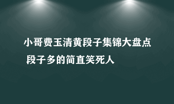 小哥费玉清黄段子集锦大盘点 段子多的简直笑死人