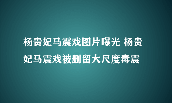 杨贵妃马震戏图片曝光 杨贵妃马震戏被删留大尺度毒震