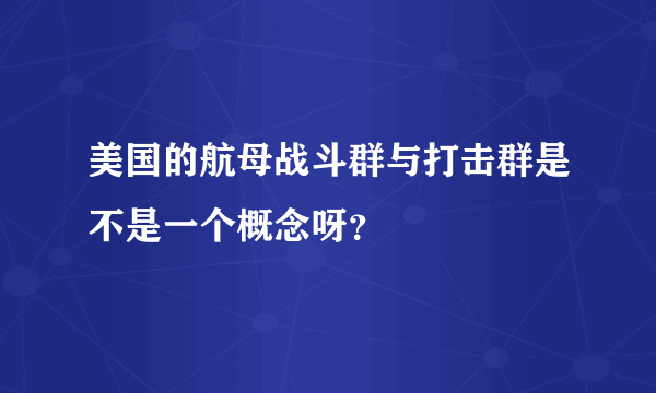 美国的航母战斗群与打击群是不是一个概念呀？