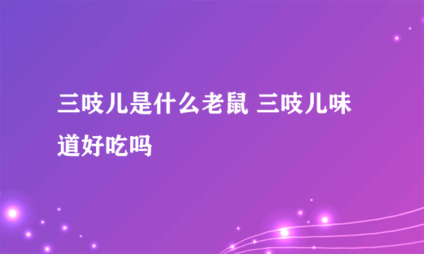 三吱儿是什么老鼠 三吱儿味道好吃吗