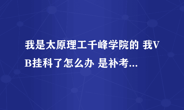 我是太原理工千峰学院的 我VB挂科了怎么办 是补考还是重修啊 求学长大哥！！！！