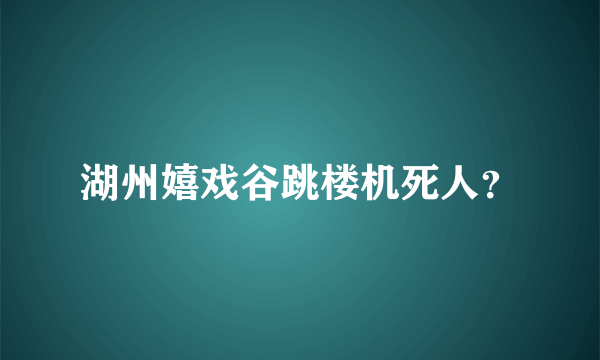 湖州嬉戏谷跳楼机死人？