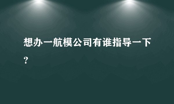 想办一航模公司有谁指导一下？