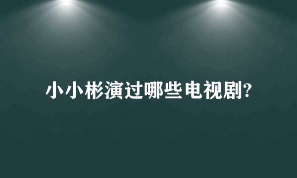 小小彬演过哪些电视剧?