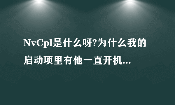 NvCpl是什么呀?为什么我的启动项里有他一直开机自动启动?