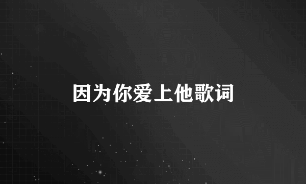 因为你爱上他歌词