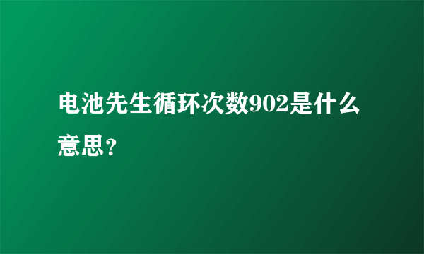 电池先生循环次数902是什么意思？