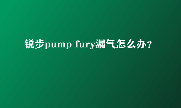 锐步pump fury漏气怎么办？