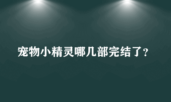 宠物小精灵哪几部完结了？