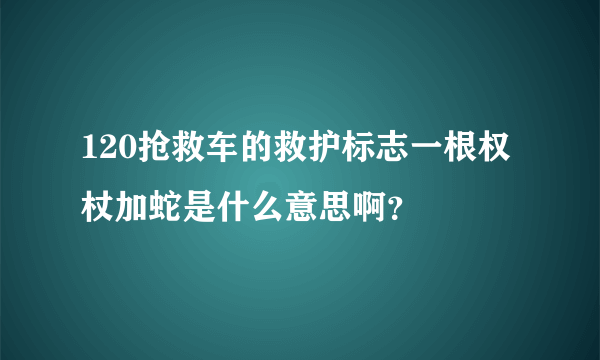 120抢救车的救护标志一根权杖加蛇是什么意思啊？