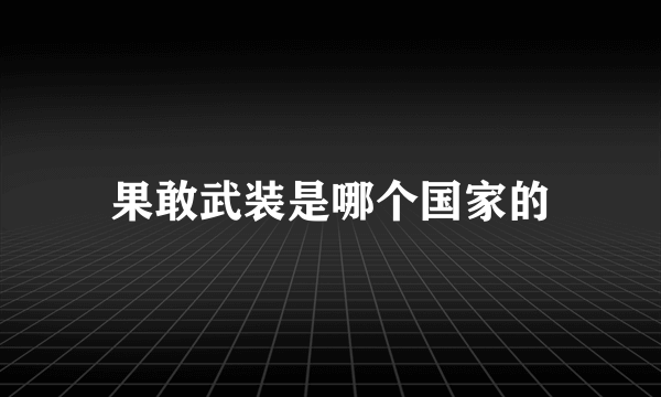 果敢武装是哪个国家的