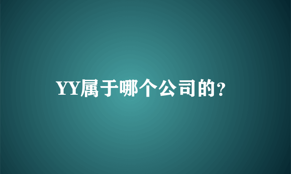 YY属于哪个公司的？