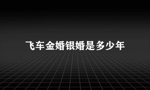 飞车金婚银婚是多少年