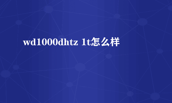 wd1000dhtz 1t怎么样