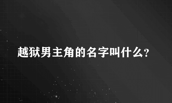 越狱男主角的名字叫什么？