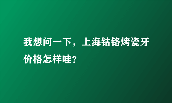 我想问一下，上海钴铬烤瓷牙价格怎样哇？