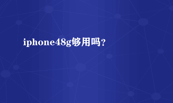 iphone48g够用吗？