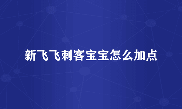 新飞飞刺客宝宝怎么加点