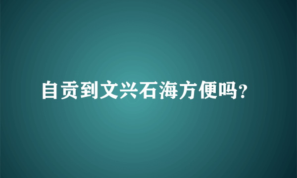 自贡到文兴石海方便吗？