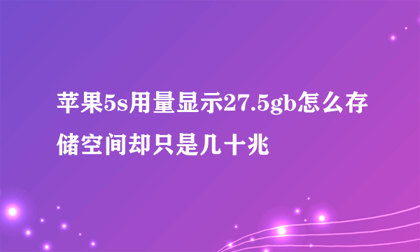 苹果5s用量显示27.5gb怎么存储空间却只是几十兆