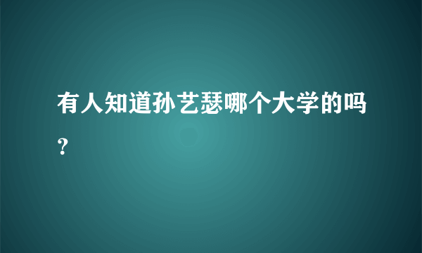 有人知道孙艺瑟哪个大学的吗？