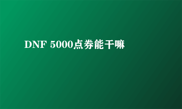 DNF 5000点券能干嘛