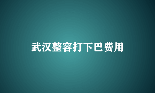 武汉整容打下巴费用