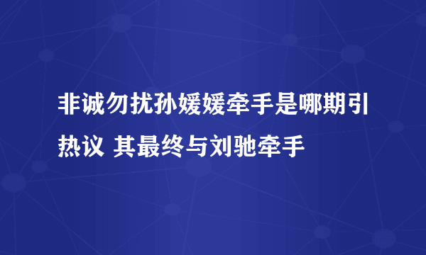 非诚勿扰孙媛媛牵手是哪期引热议 其最终与刘驰牵手