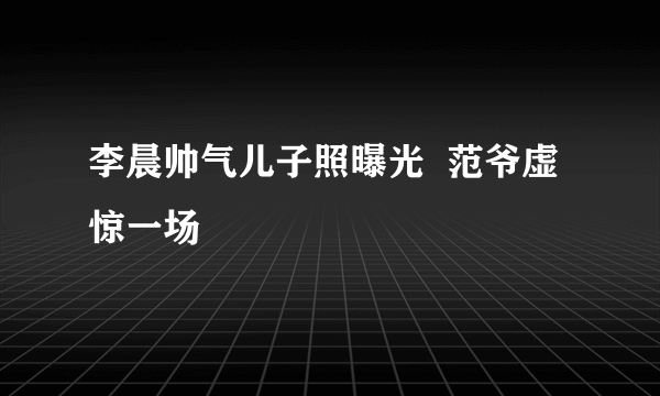 李晨帅气儿子照曝光  范爷虚惊一场