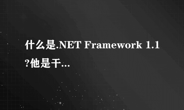 什么是.NET Framework 1.1?他是干吗用的啊``？