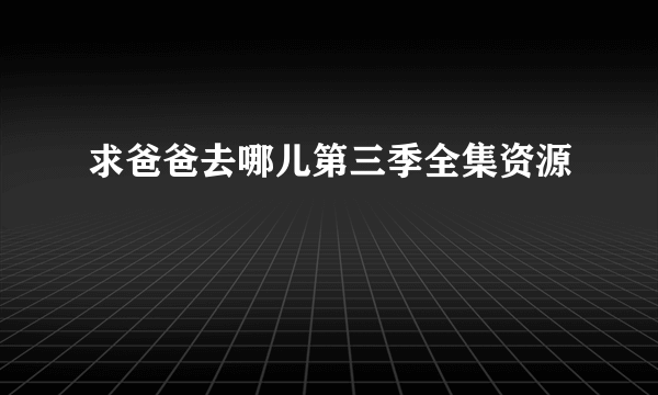 求爸爸去哪儿第三季全集资源