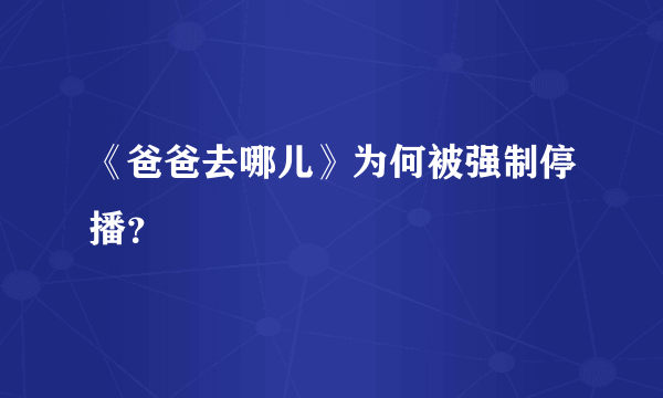 《爸爸去哪儿》为何被强制停播？