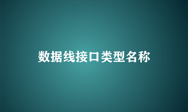 数据线接口类型名称