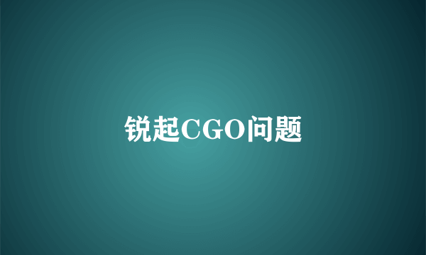 锐起CGO问题