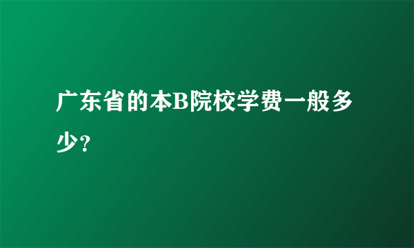 广东省的本B院校学费一般多少？