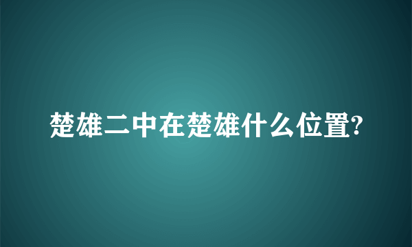 楚雄二中在楚雄什么位置?