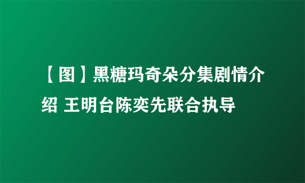 【图】黑糖玛奇朵分集剧情介绍 王明台陈奕先联合执导