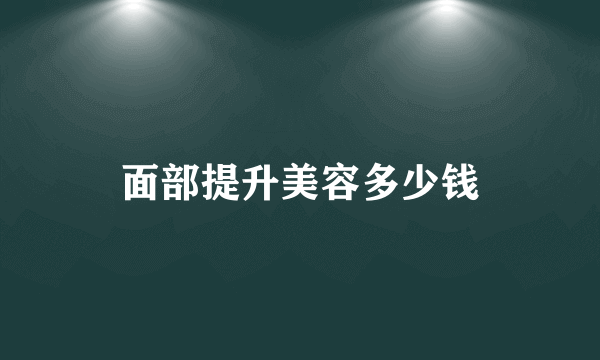 面部提升美容多少钱