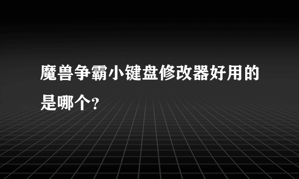 魔兽争霸小键盘修改器好用的是哪个？