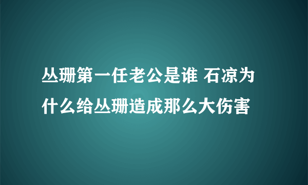 丛珊第一任老公是谁 石凉为什么给丛珊造成那么大伤害