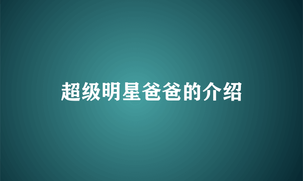 超级明星爸爸的介绍