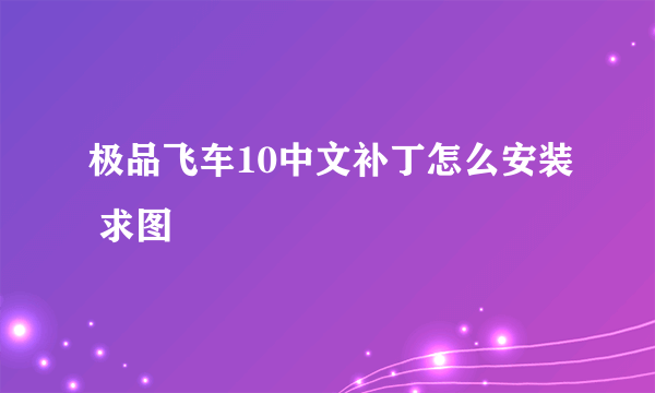 极品飞车10中文补丁怎么安装 求图