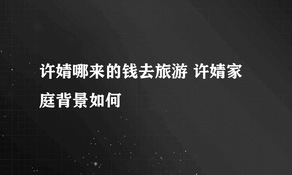 许婧哪来的钱去旅游 许婧家庭背景如何