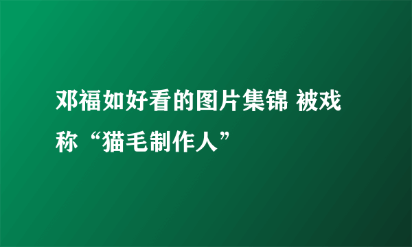 邓福如好看的图片集锦 被戏称“猫毛制作人”